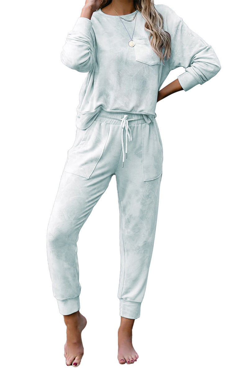 Women's Comfortable Leisure Suit in Stylish Tie-Dye Design