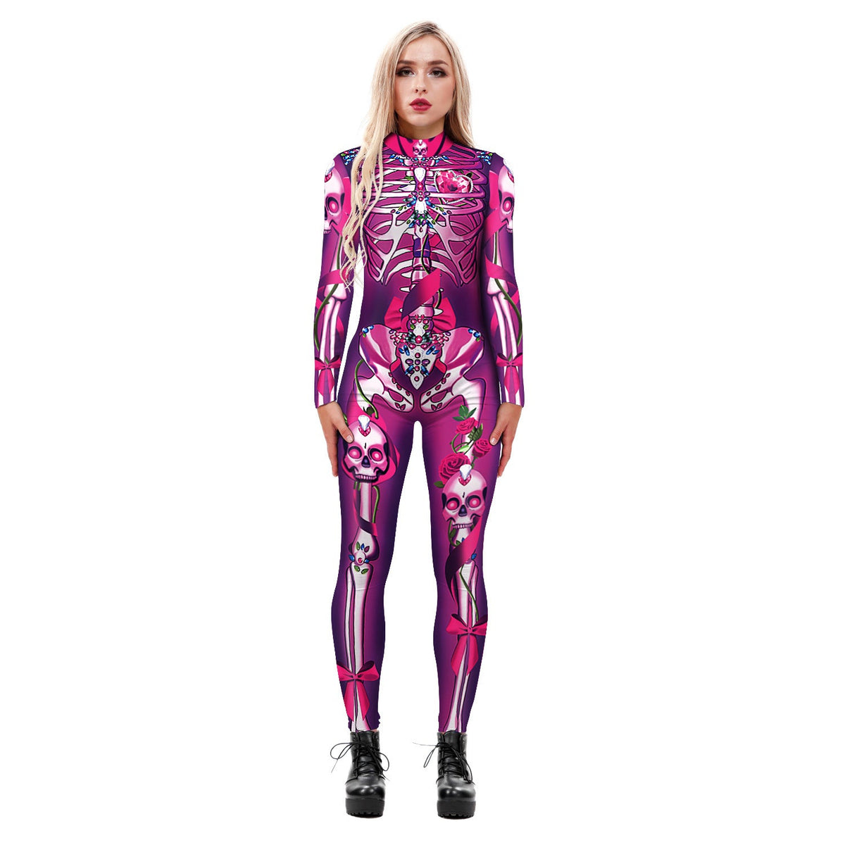 Women's Skeleton Print Full-Body Suit