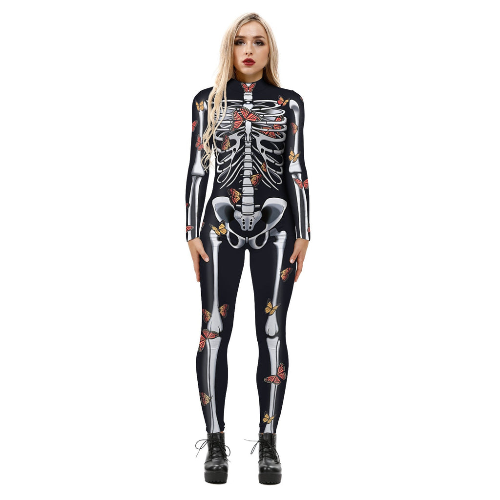 Women's Skeleton Print Full-Body Suit