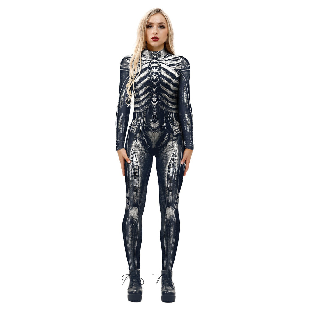 Women's Skeleton Print Full-Body Suit