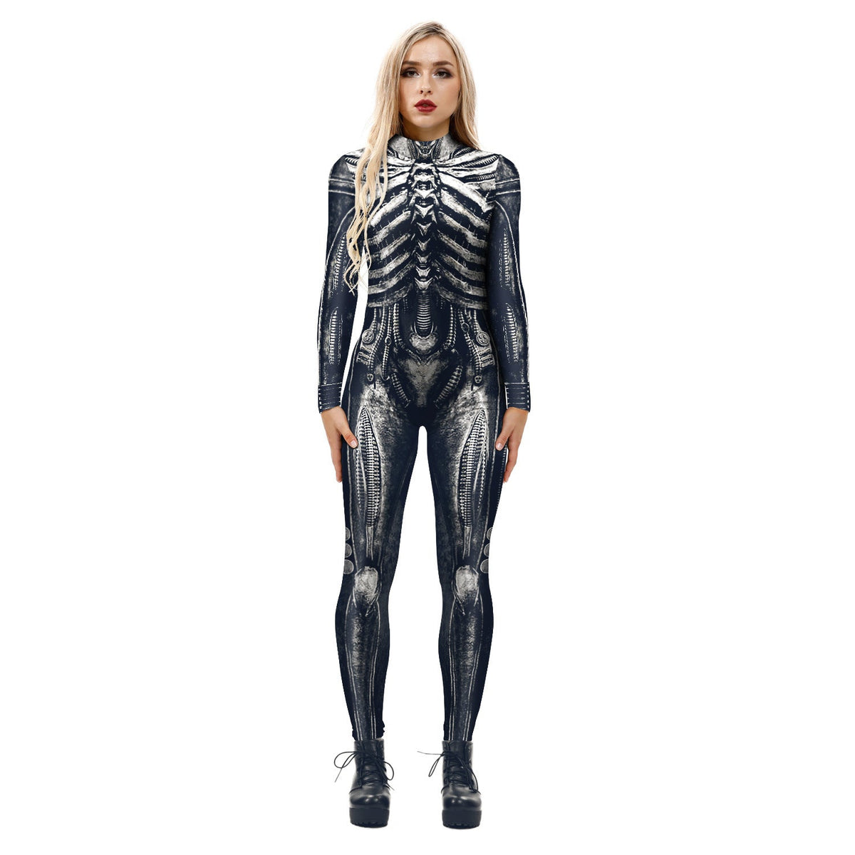 Women's Skeleton Print Full-Body Suit
