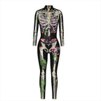 Women's Skeleton Print Full-Body Suit
