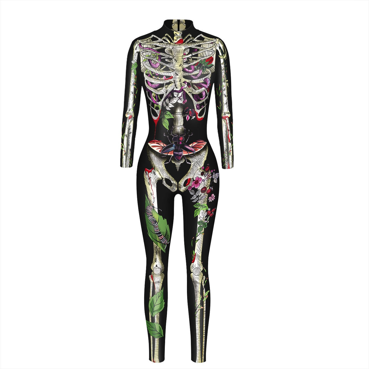 Women's Skeleton Print Full-Body Suit