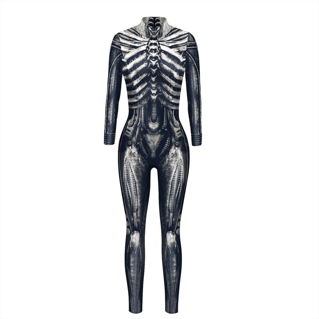 Women's Skeleton Print Full-Body Suit