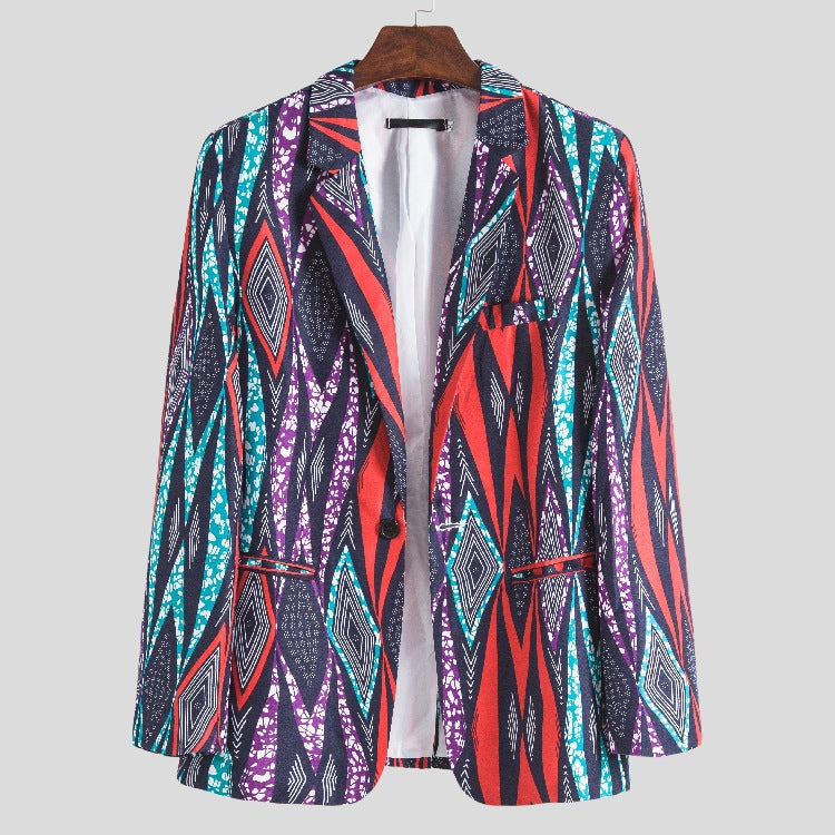 Women's Blazer with Geometric Pattern