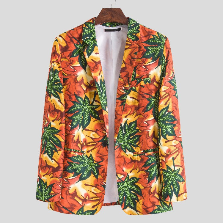 Women's Tropical Leaf Print Blazer