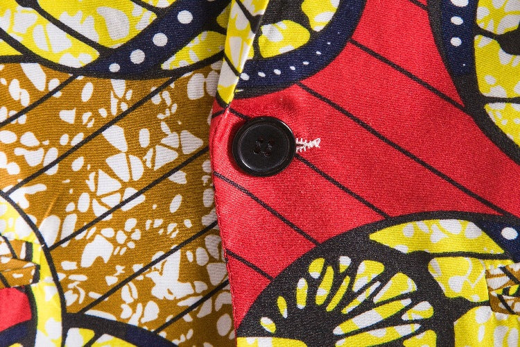 Women's Blazer in High-Quality African Fabric with Modern Pattern