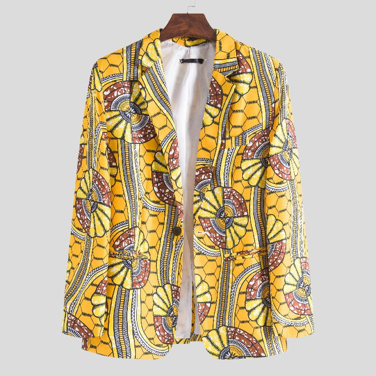Women's Blazer with African Pattern and Modern Cut