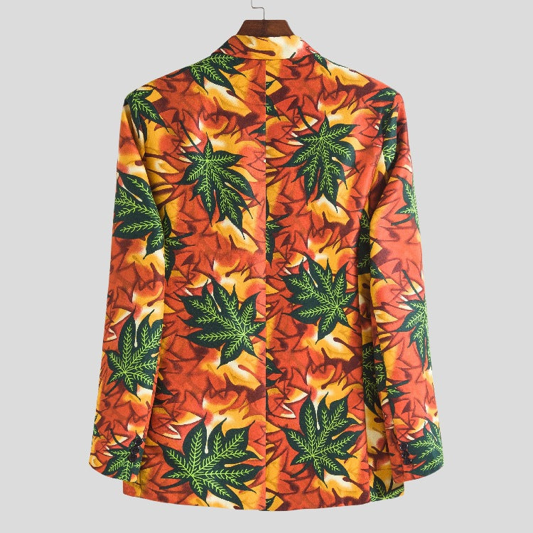 Women's Tropical Leaf Print Blazer