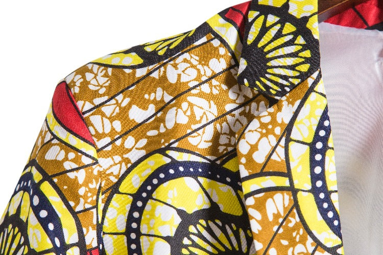 Women's Blazer in High-Quality African Fabric with Modern Pattern