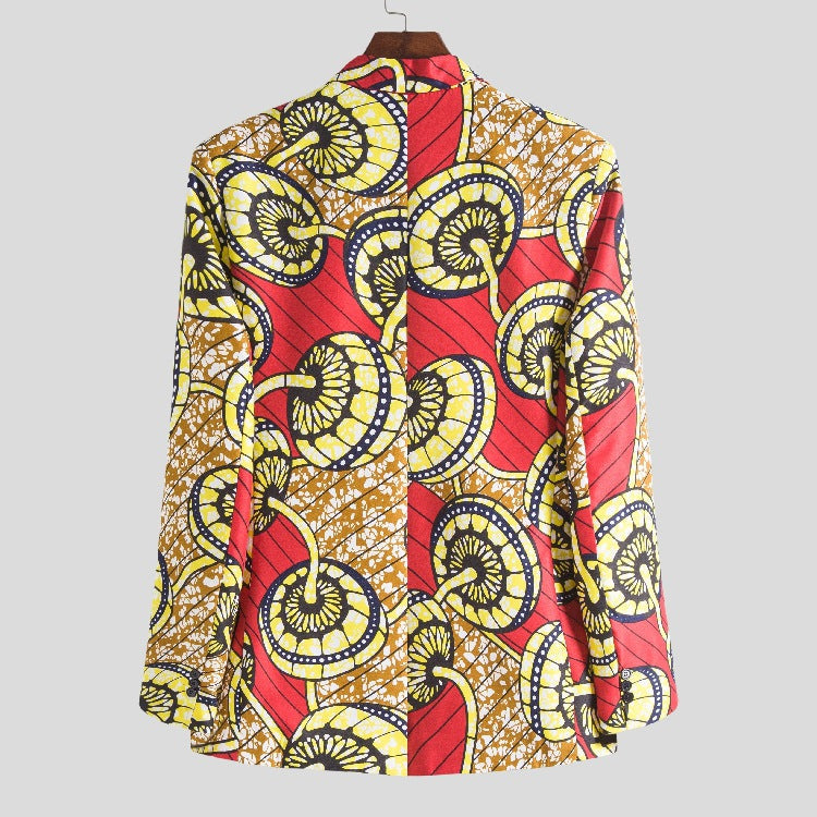 Women's Blazer in High-Quality African Fabric with Modern Pattern