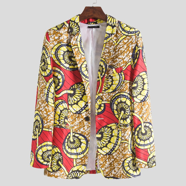 Women's Blazer in High-Quality African Fabric with Modern Pattern