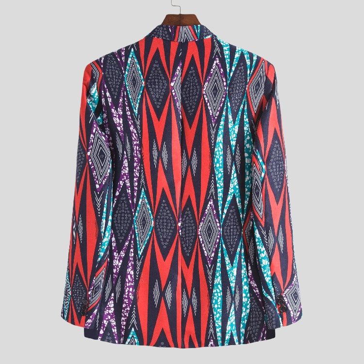 Women's Blazer with Geometric Pattern