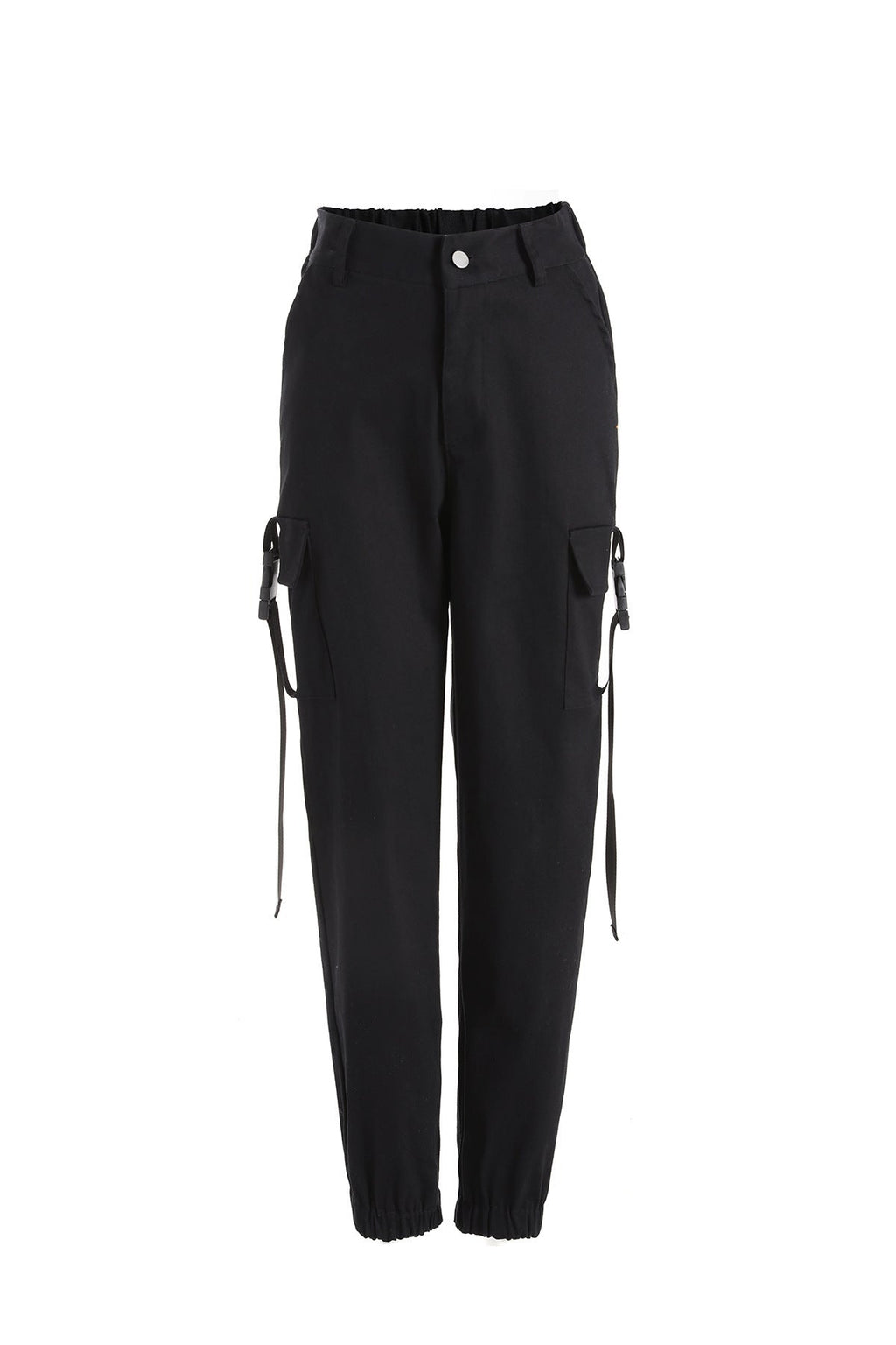 Women's Cargo Pants with Elastic Waist and Practical Side Pockets