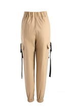 Women's Cargo Pants with Elastic Waist and Practical Side Pockets