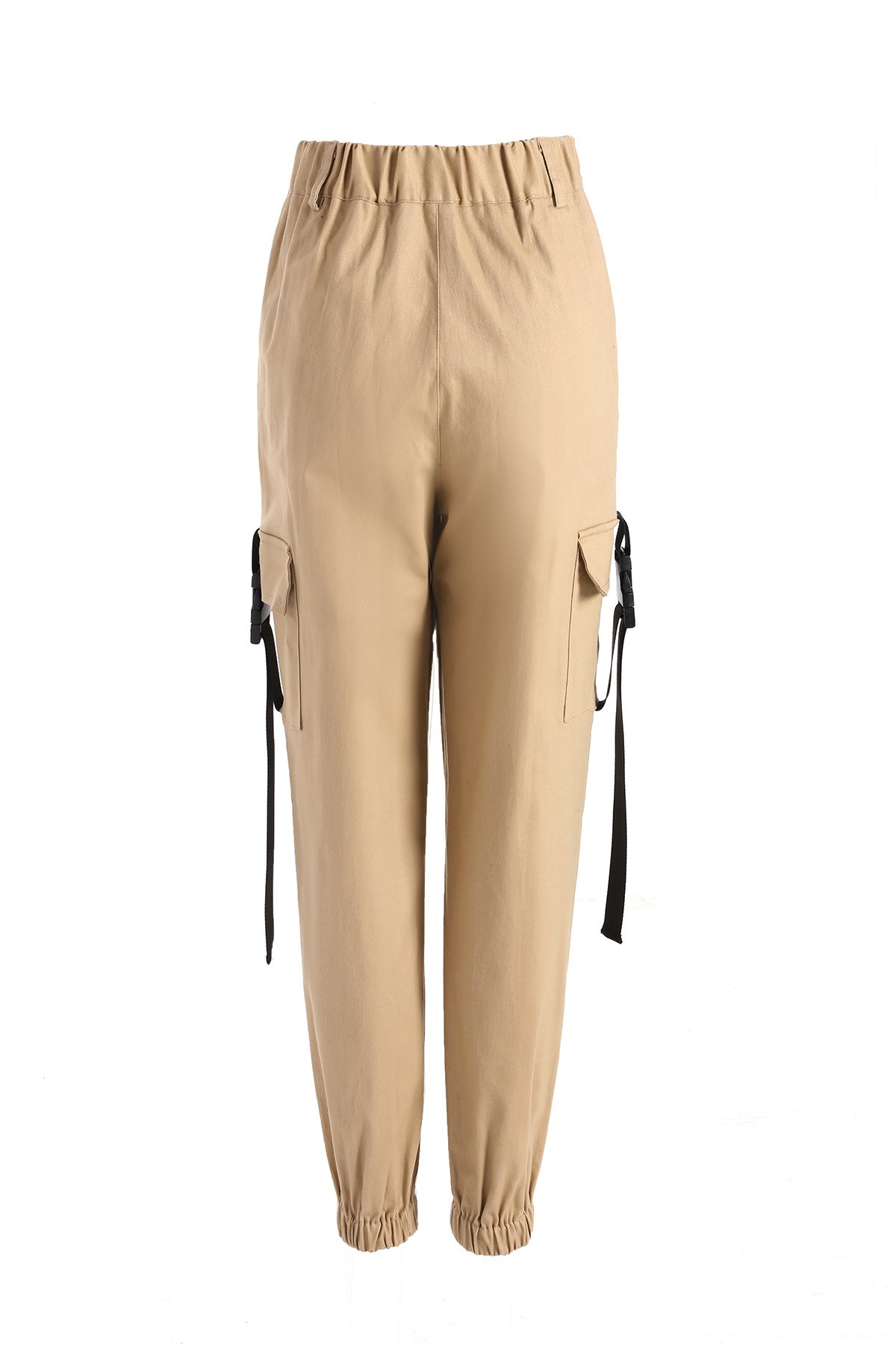 Women's Cargo Pants with Elastic Waist and Practical Side Pockets