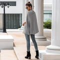 Women's Cape Sweater with Textured Design and Wide Cut