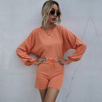 Women's Casual Wide-Leg Jumpsuit with Puff Sleeves