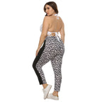 Women's Fitted Animal Print Leggings with Contrast Side Stripes