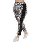 Women's Fitted Animal Print Leggings with Contrast Side Stripes