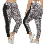 Women's Fitted Animal Print Leggings with Contrast Side Stripes