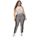 Women's Fitted Animal Print Leggings with Contrast Side Stripes