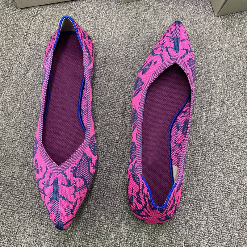 Women's Ballet Flats with Eye-Catching Snake Print