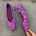 Women's Ballet Flats with Eye-Catching Snake Print