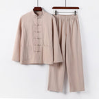 Men's Two-Piece Linen-Cotton Loungewear Set