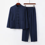 Men's Two-Piece Linen-Cotton Loungewear Set