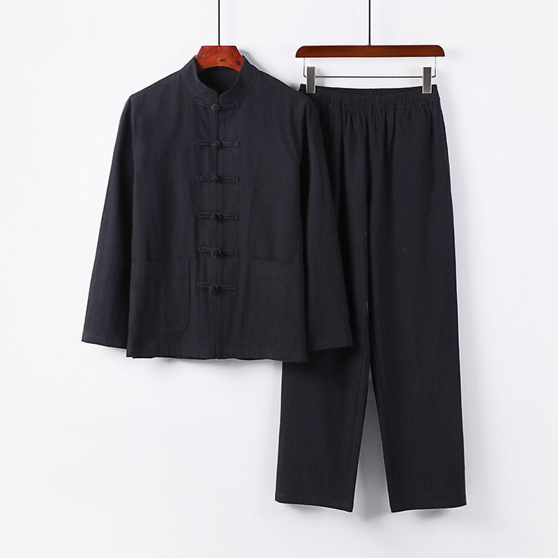 Men's Two-Piece Linen-Cotton Loungewear Set
