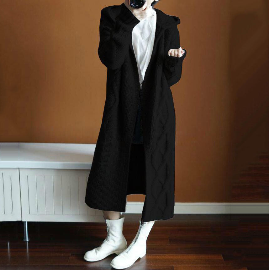 Women's Chunky Knit Cardigan with Hood