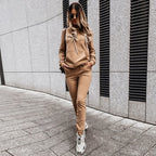 Women's Casual Slim-Fit Hoodie Tracksuit Set