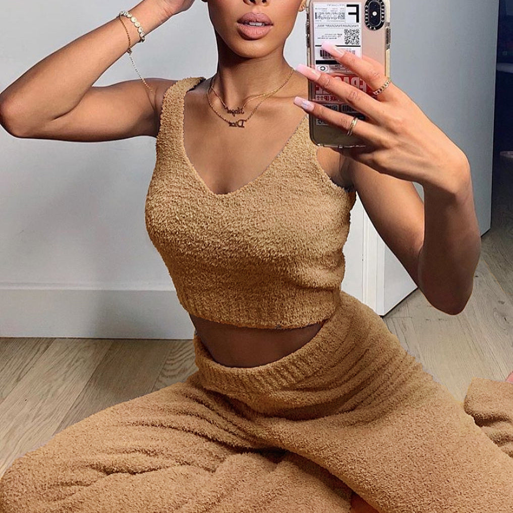 Women's Loungewear Set with Soft Textured Material