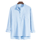 Women's Long-Sleeve Henley Shirt with Chest Pocket