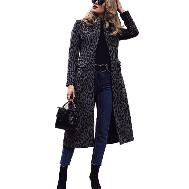 Women's Long Animal Print Coat