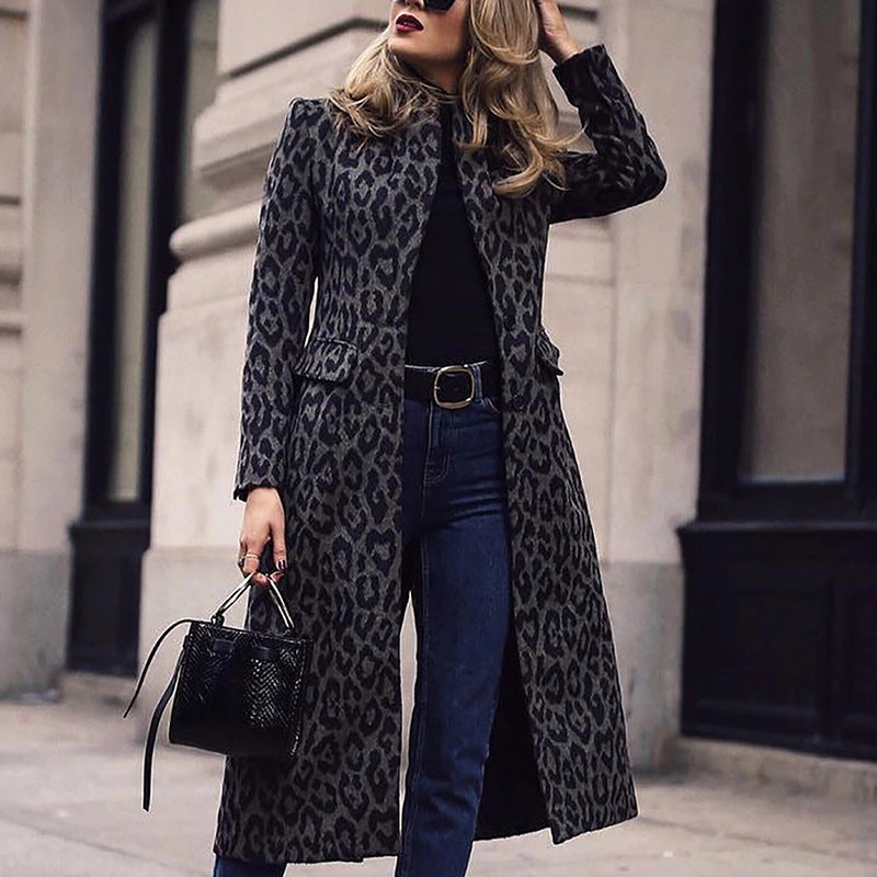 Women's Long Animal Print Coat