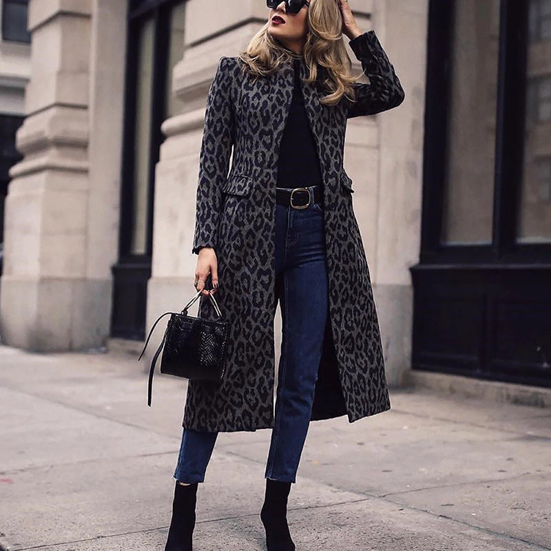 Women's Long Animal Print Coat