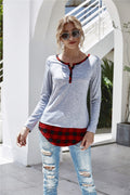 Casual Long-Sleeve Plaid Shirt with Button Details