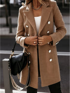Elegant Double-Breasted Wool Coat
