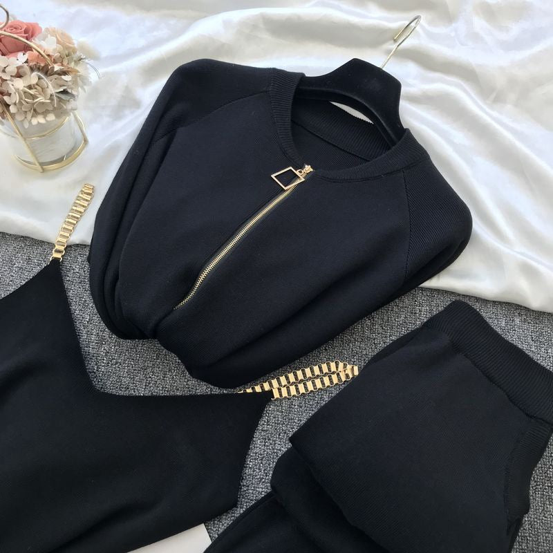 Women's High-Quality Leisure Suit with Zipper