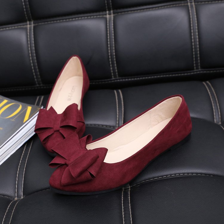 Women's Ballet Flats with Elegant Bow Appliqué