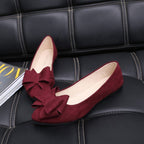Women's Ballet Flats with Elegant Bow Appliqué