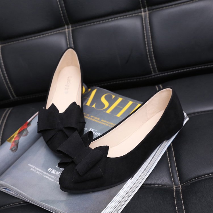 Women's Ballet Flats with Elegant Bow Appliqué