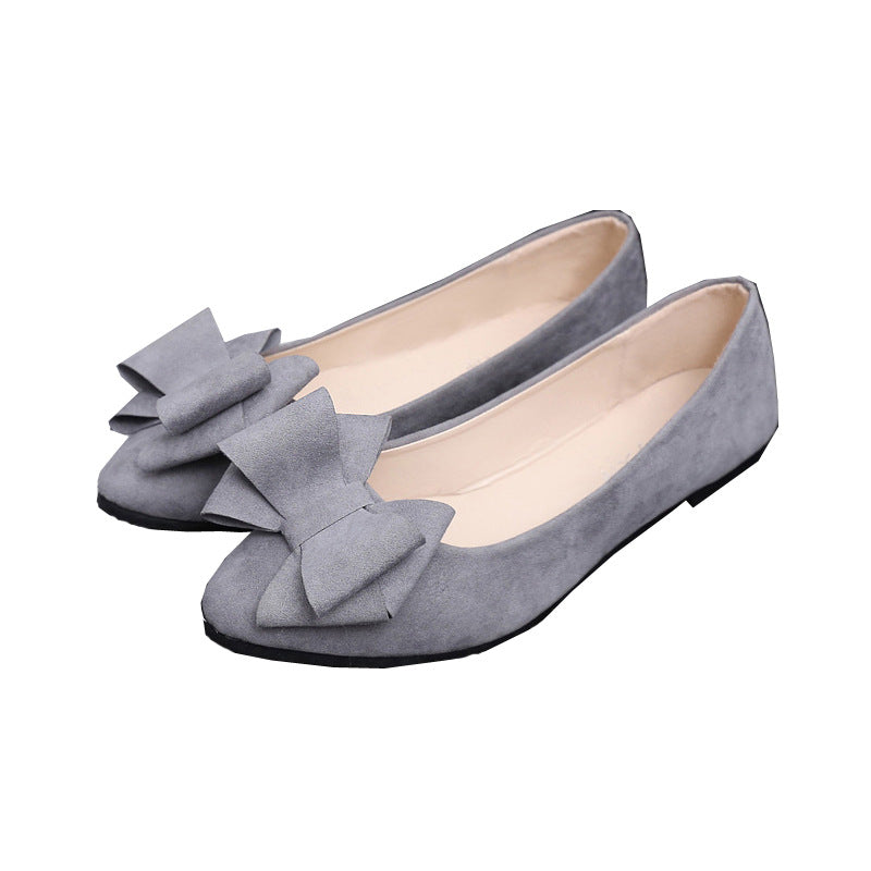 Women's Ballet Flats with Elegant Bow Appliqué