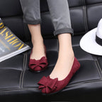 Women's Ballet Flats with Elegant Bow Appliqué