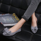 Women's Ballet Flats with Elegant Bow Appliqué