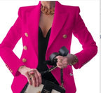 Elegant Double-Breasted Blazer with Gold Buttons