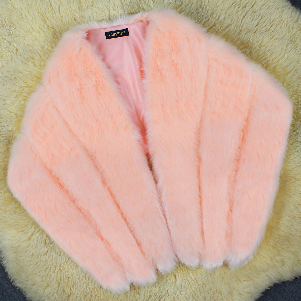 Women's Elegant Faux Fur Cape