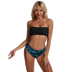 Women's Bandeau Bikini with Modern Snake Print